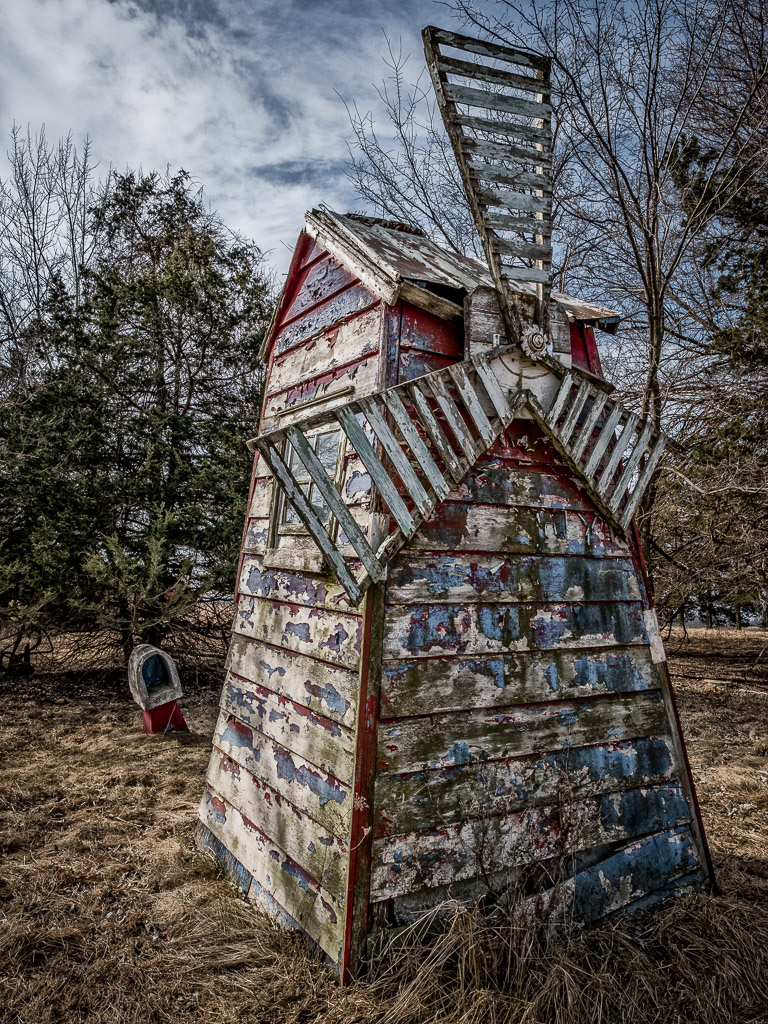 A very unusual site found on a dirt road in rural Iowa.